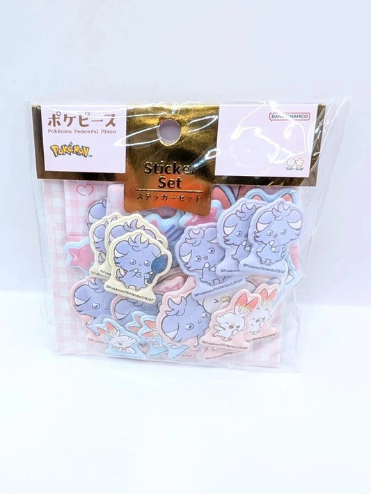 Pokemon Official Sticker Set Espurr x Scorbunny Design
