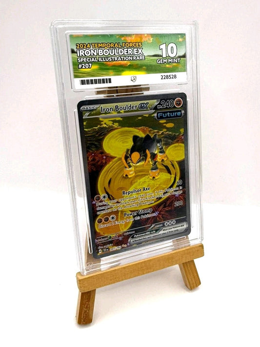 Iron Boulder ex Spec Illustration Rare 207/162 Temporal Forces ACE Gem Mint 10