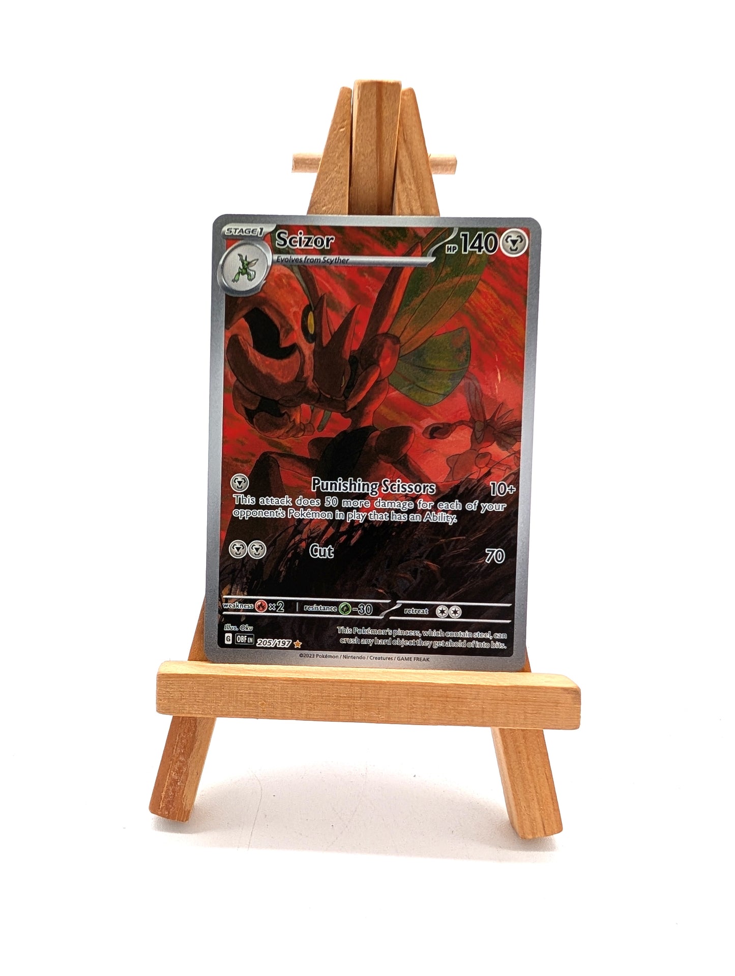 Pokémon TCG Scizor 205/197 SV Obsidian Flames Holo Illustration Rare Card
