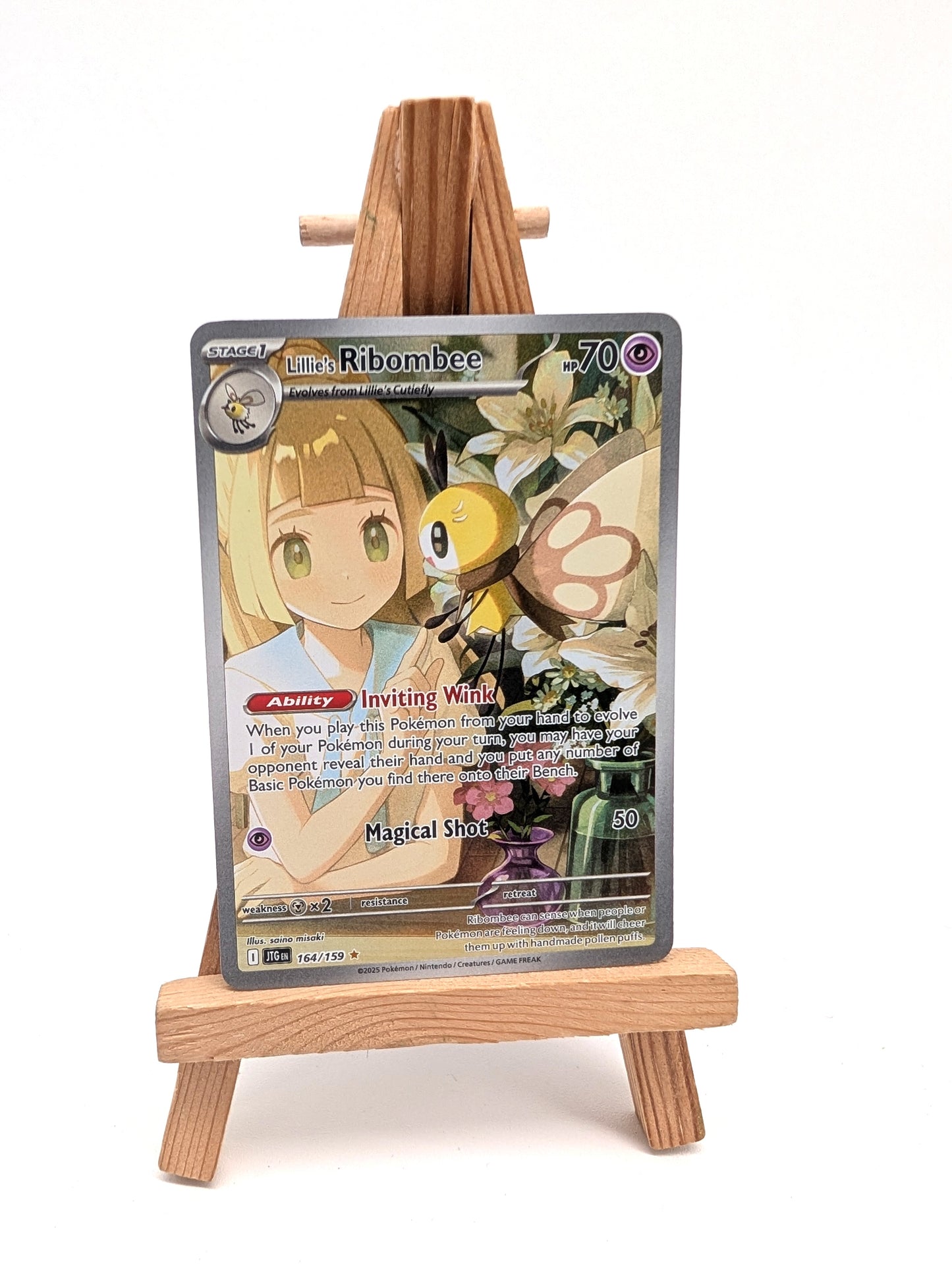 Pokemon Card Lillie's Ribombee 164/159 Illustration Rare Journey Together