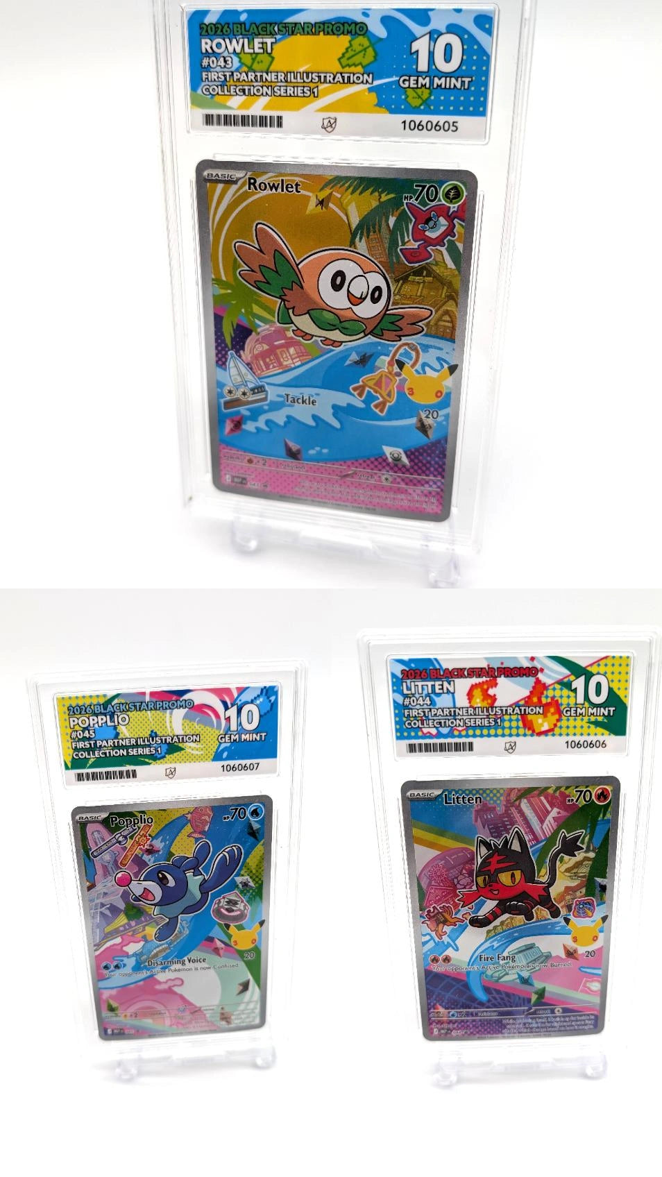 Ace 10 Sequential Pokémon TCG First partners Illustration Series 1 - 43/44/45