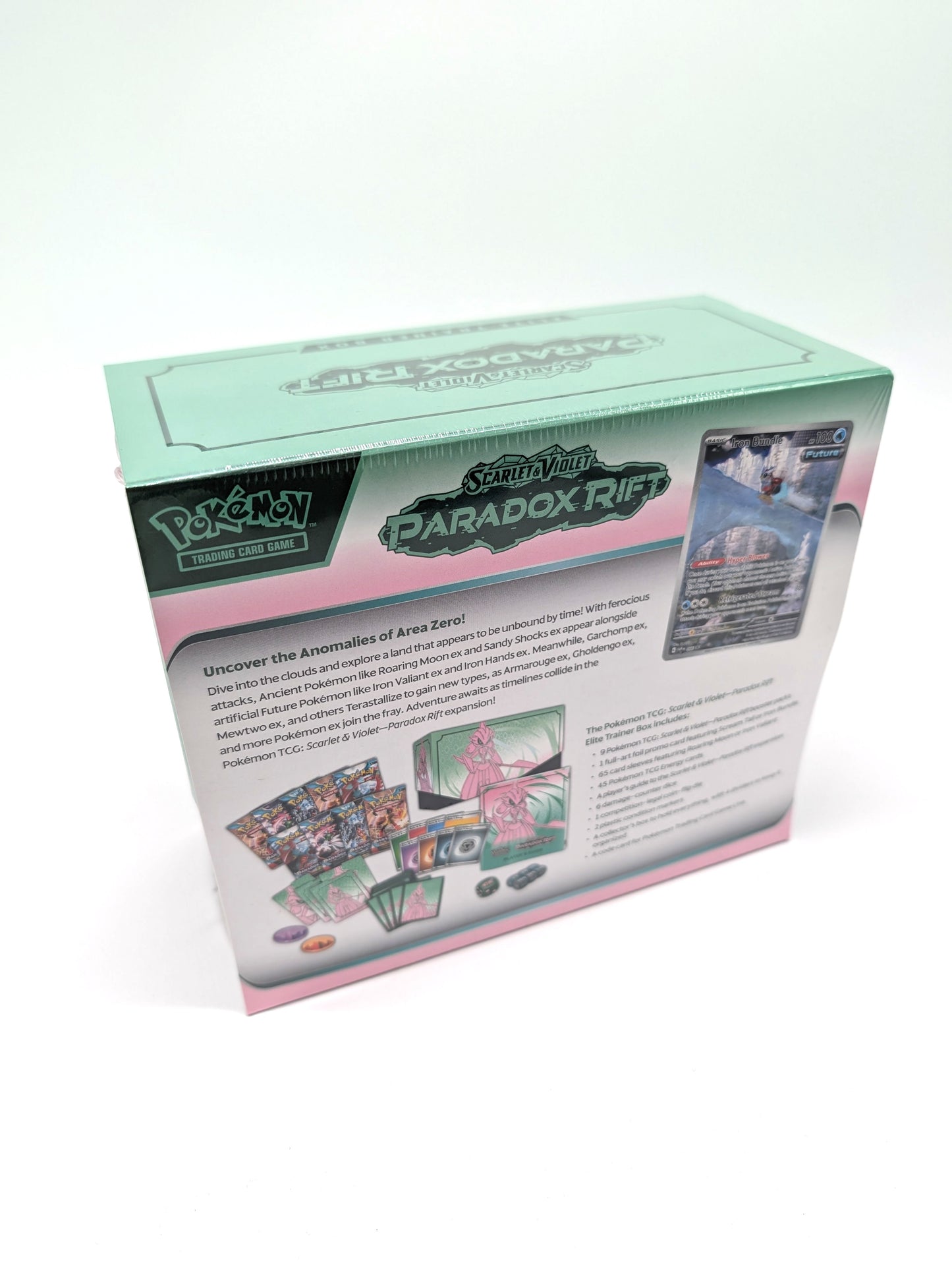 Pokémon TCG: Scarlet & Violet—Paradox Rift Elite Trainer Box - Iron Valiant (9 Booster Packs, 1 Full-Art Foil Card & Premium Accessories)