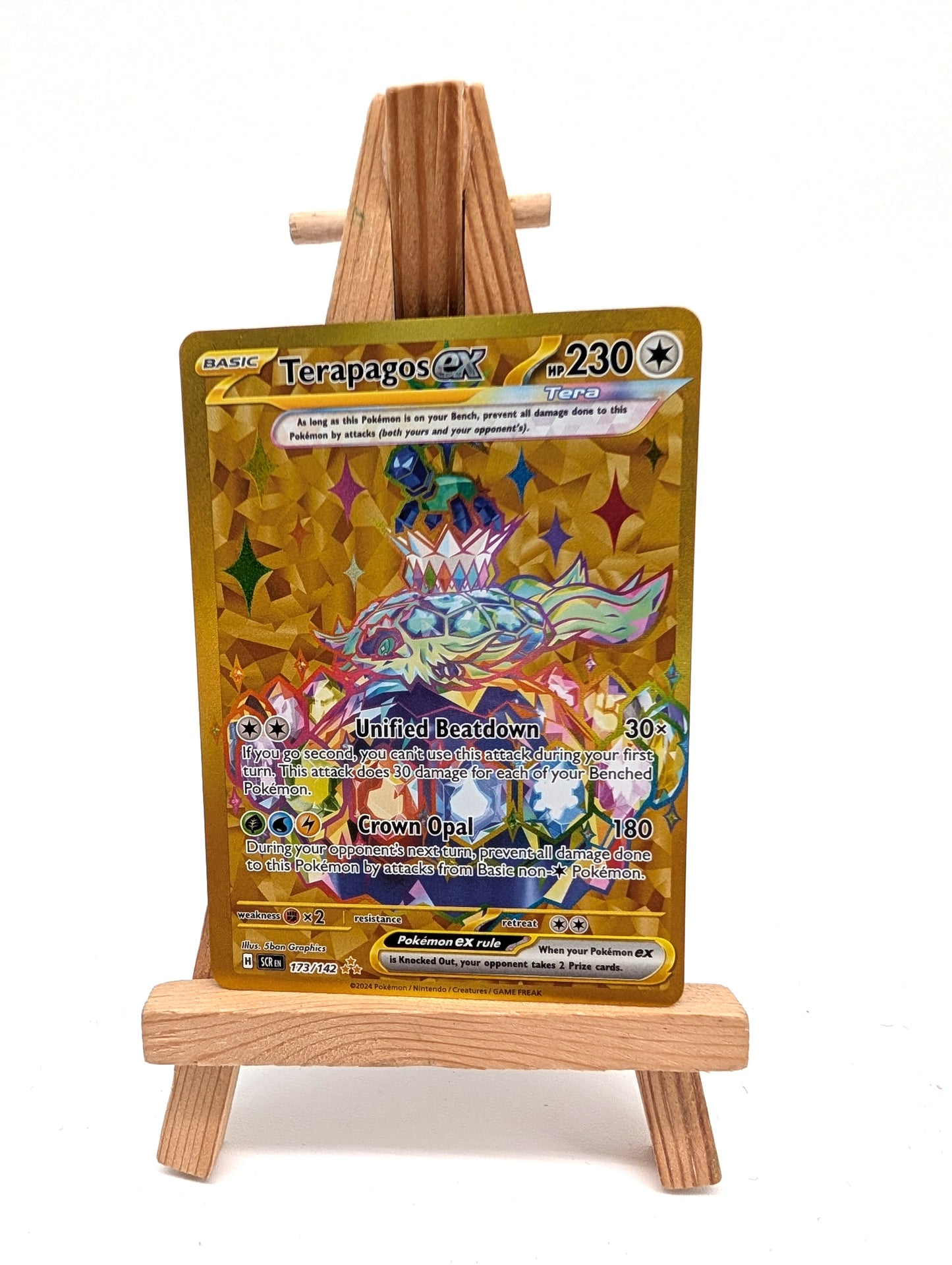 Terapagos EX Gold Scarlet & Violet Stellar Crown Pokemon Card 173/142