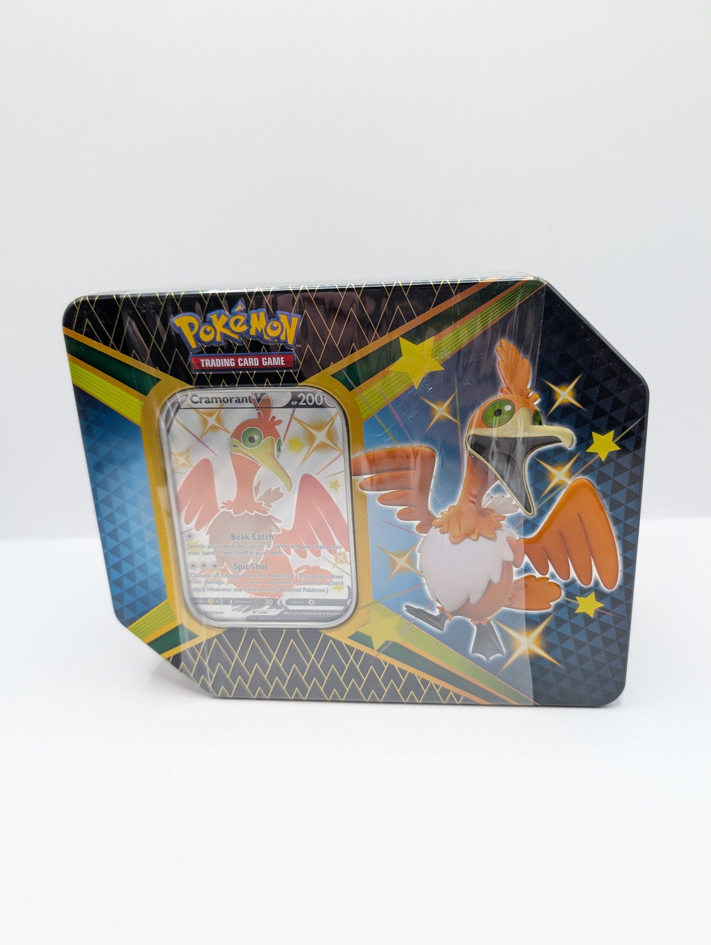 Pokemon Cramorant Large Tin Box Shining Fates includes 5 Booster packs