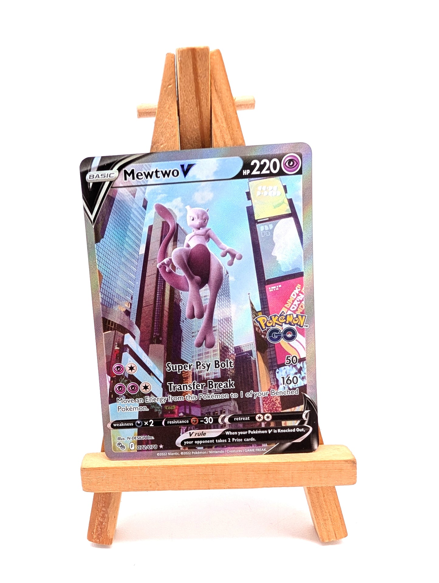 Mewtwo V (Alternate Full Art) 072/078 Pokémon GO Holo