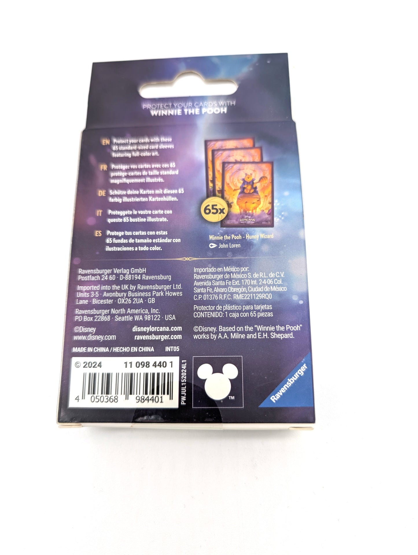 Disney Lorcana 65 Card Sleeves Ravensburger Winnie The Pooh