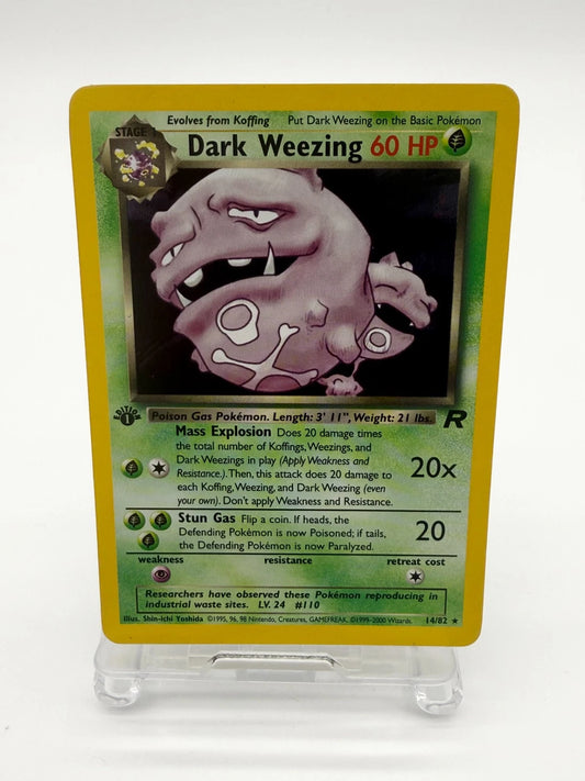 Pokemon Team Rocket Dark Weezing 14/82 - NM 1st Edition Holo WOTC LP
