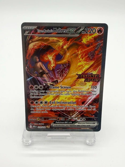 2025 POKEMON Team Rocket's Moltres EX 229/182 Stamped Promo Destined Rivals NM