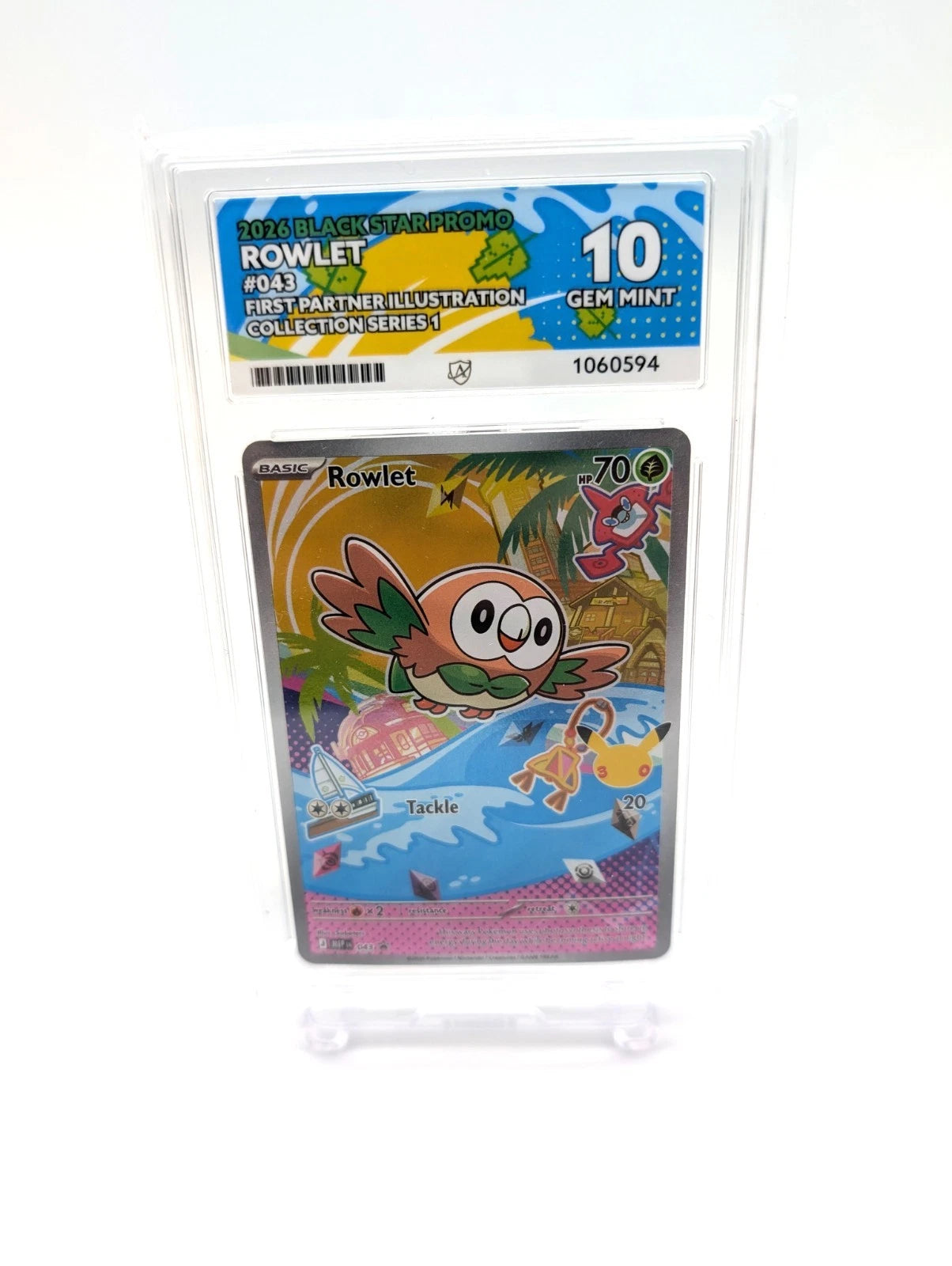 Pokémon 1st Partners Rowlett Ace 10 Full Sub Grades
