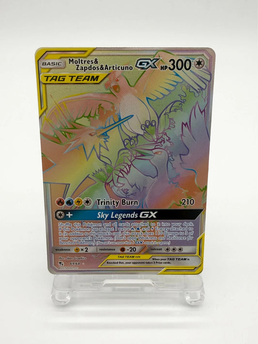 Moltres & Zapdos & Articuno GX 69/68 Hidden Fates Full Art Holo Pokemon 2019 NM