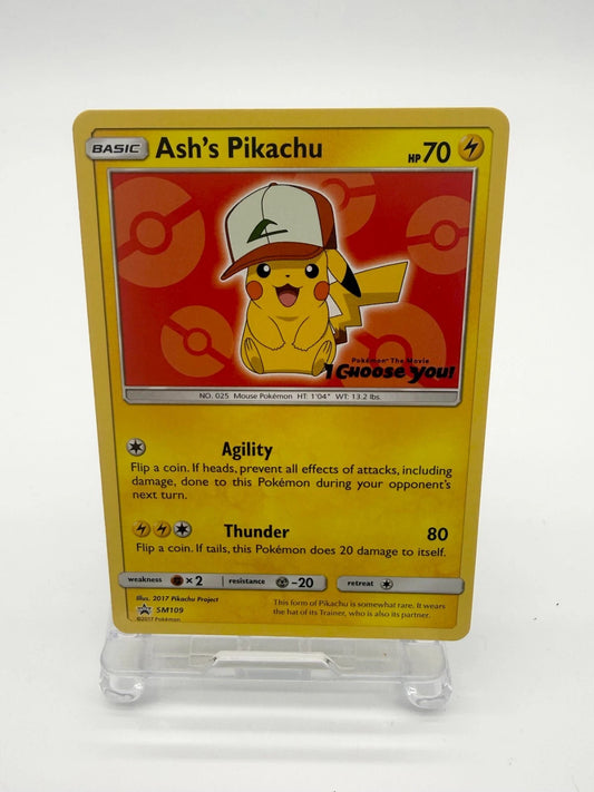 Pokemon Pikachu Card SM109 Black Star Promo 'I Choose You!' Ash's Pikachu NM