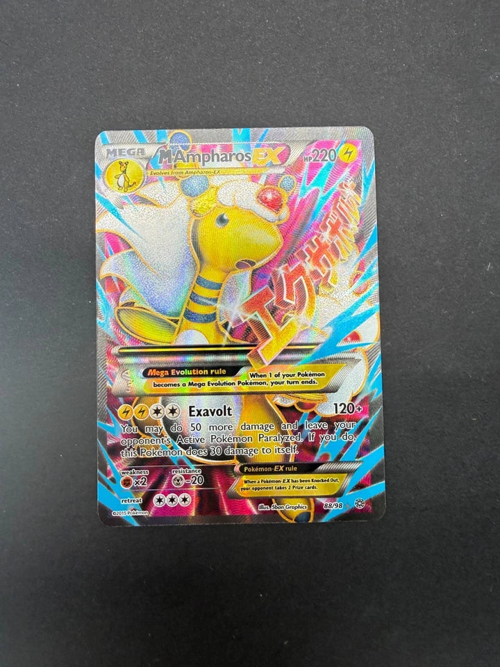 Pokemon XY Ancient Origins Mega Ampharos EX Holo Card 2016 88/98 Rare LP